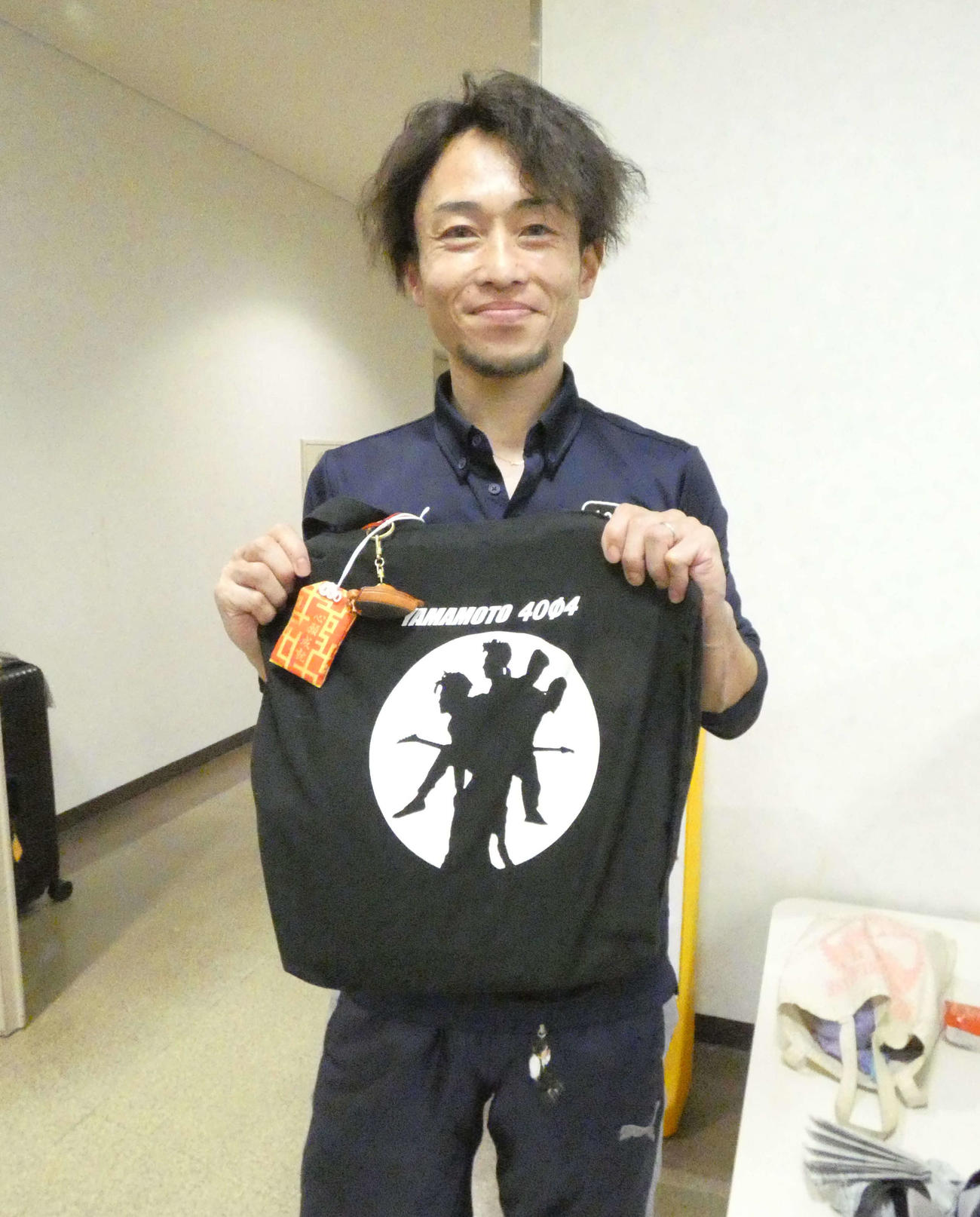 山本浩輔は「3枠は好き」と笑顔で答える。準優9R3枠から見せ場を作るか！（撮影・前原一樹）