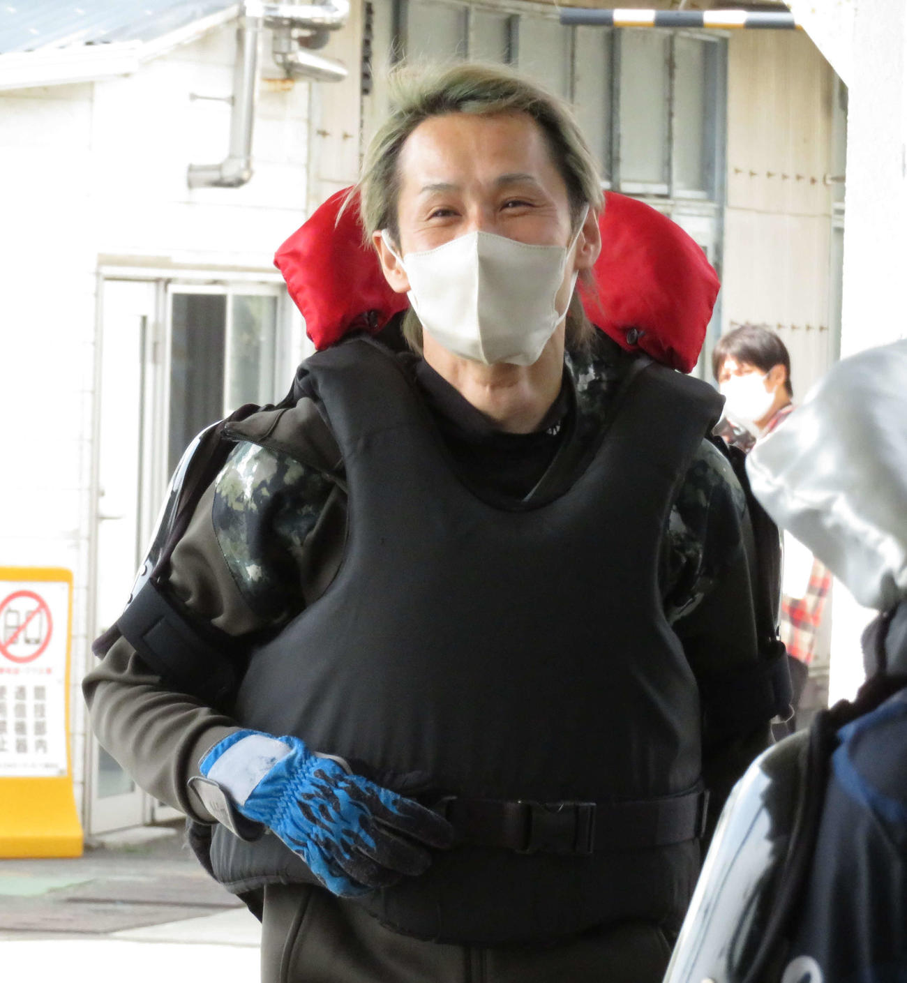 3897白井英治が良機をゲット。前検日の表情は柔らかかった。（撮影・古村亮）＝2023年4月14日、多摩川ボート場