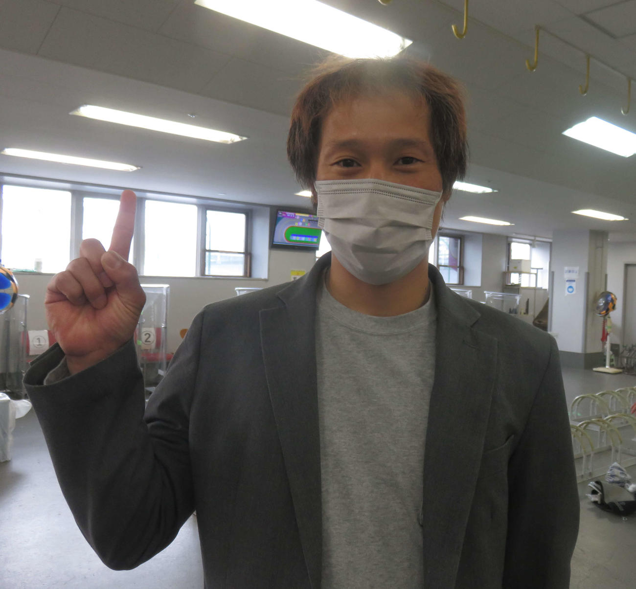 前場所富山で42年ぶりにバンクレコードを塗り替えた小堺浩二（撮影・栗田文人）