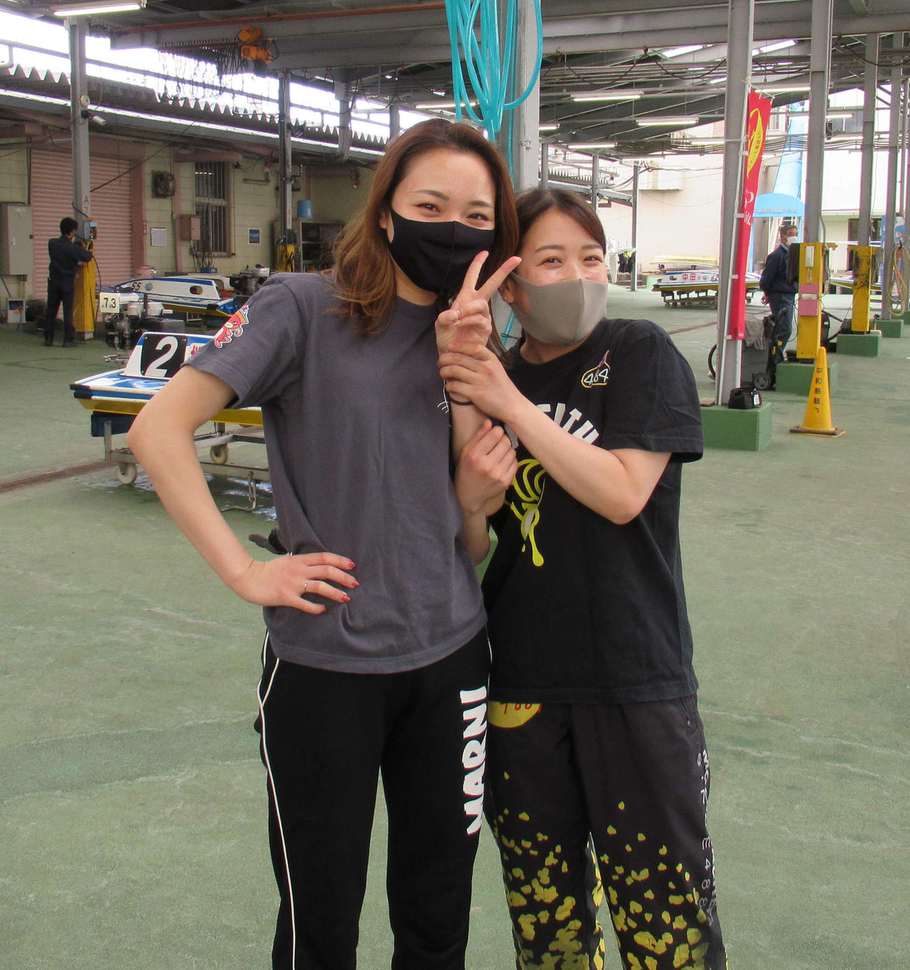 116期の同期、大山千広と勝浦真帆はレースを終えてリラックスムード