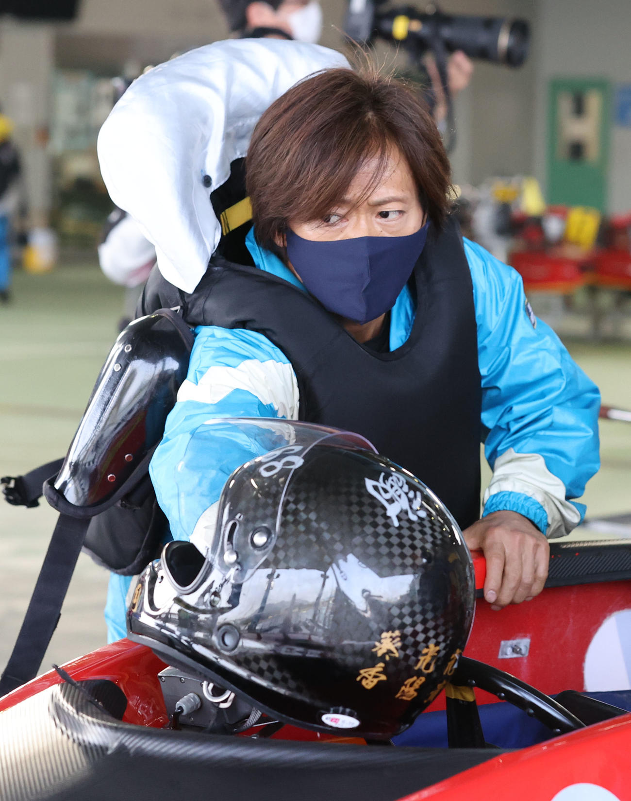 今垣光太郎が初日メインドリーム戦の1枠に陣取る（撮影・梅根麻紀）