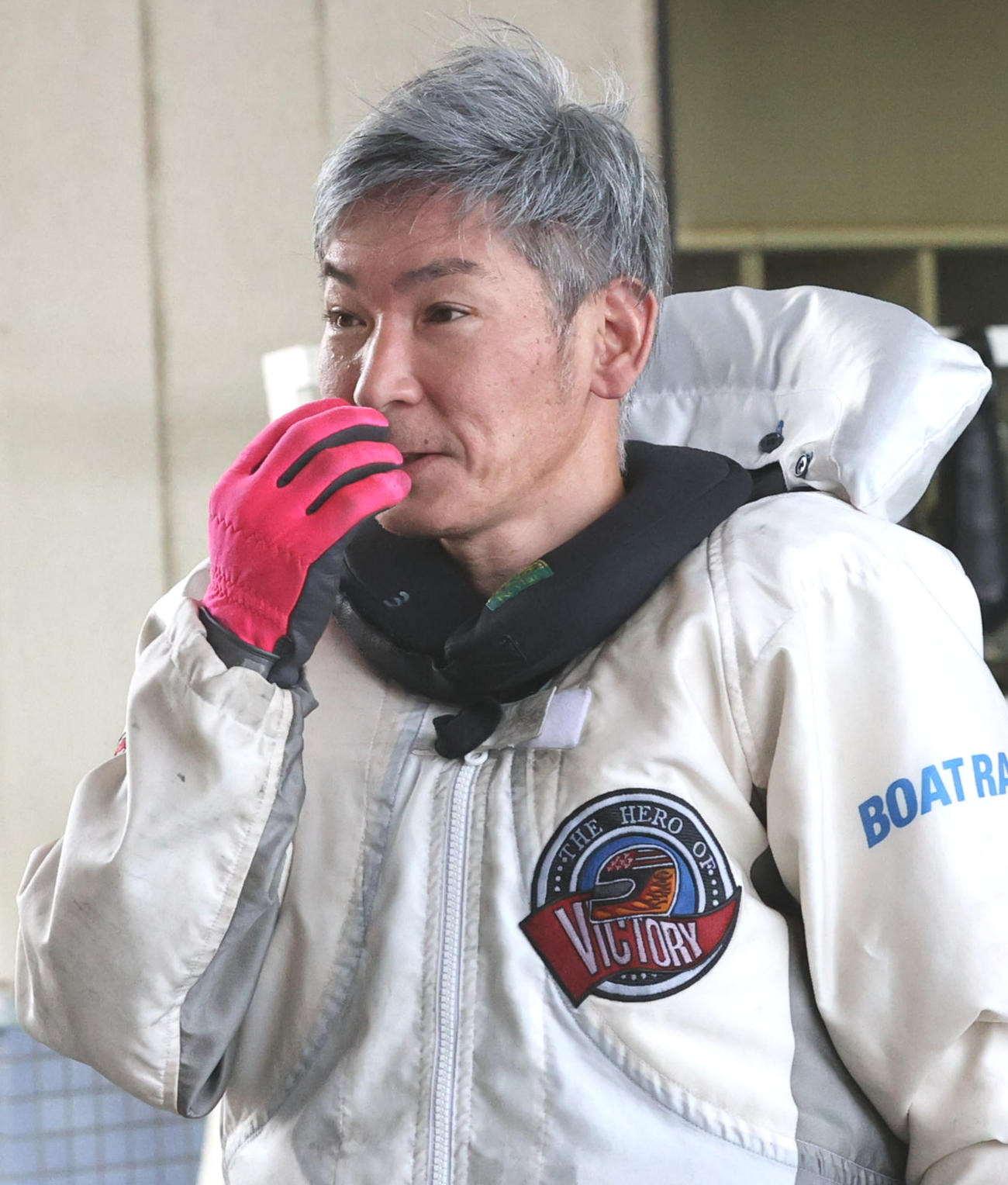 エース機に本領を発揮させたい中沢和志（撮影・梅根麻紀）