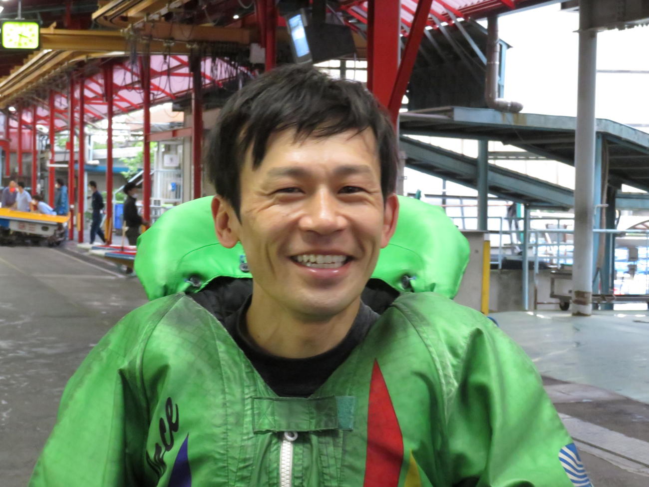 準優10R、6枠2着で優出を喜ぶ山田亮太