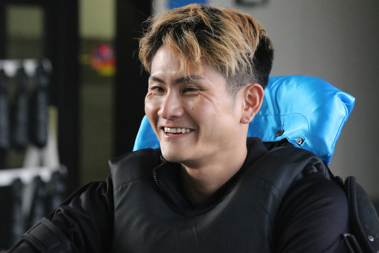 12Rドリーム戦6枠で選出された溝口海義也は、航走タイム測定後、笑顔で引き上げてきた