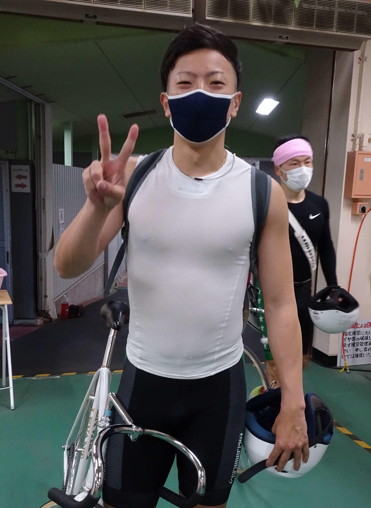 A級予選7Rで逃げ粘った伊藤歩登。Vサイン？　「2着です」