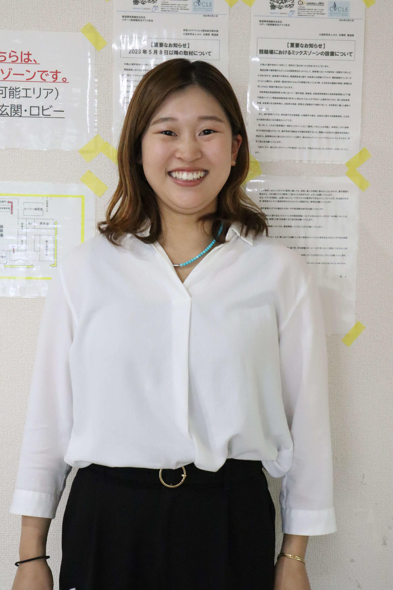 中村美那は久々のレースに笑顔（撮影・音無剛）