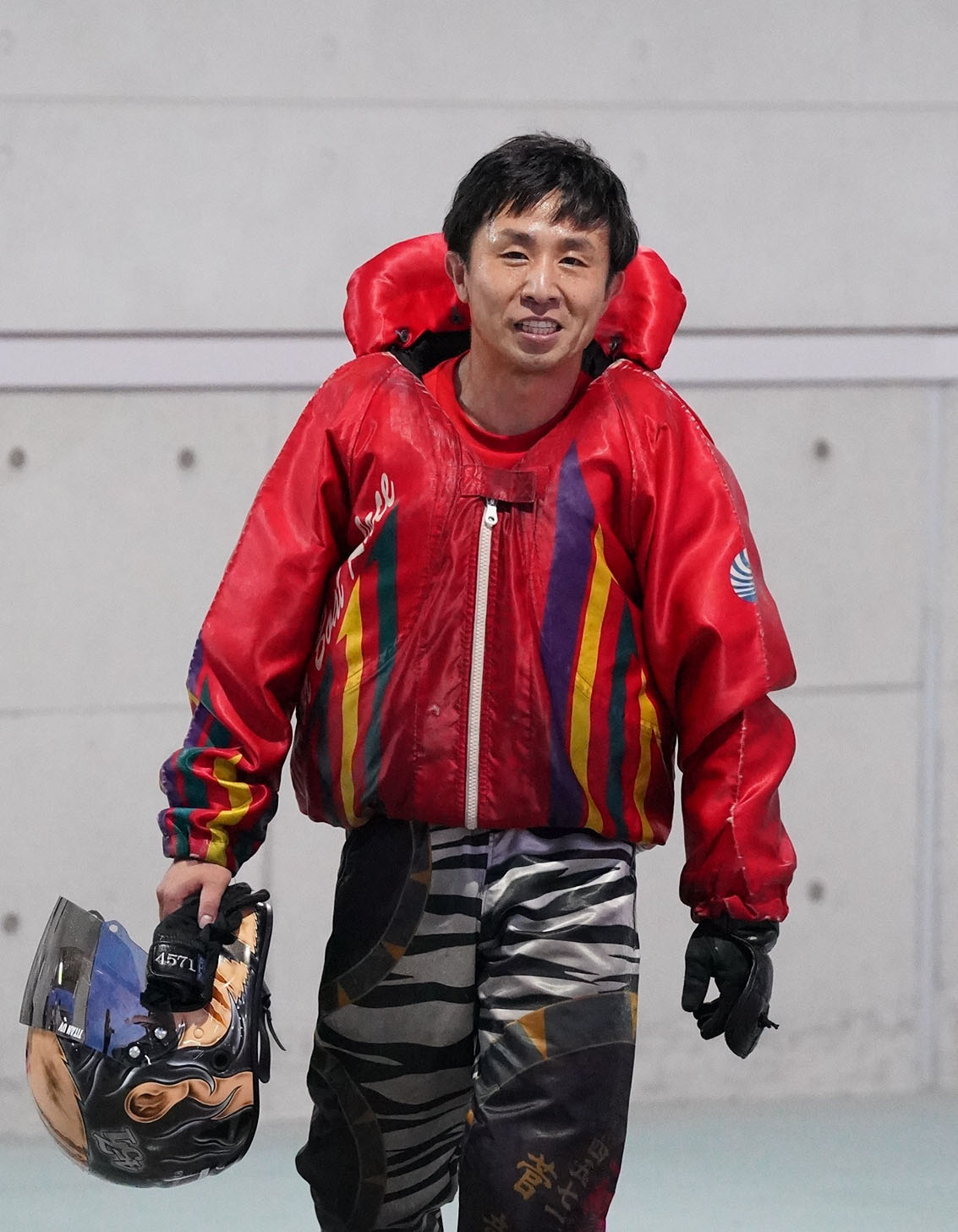 G1オールジャパン竹島特別「5日目・準優勝戦」9R、2着となり明日の優勝戦へ進む菅章哉（撮影・森本幸一）
