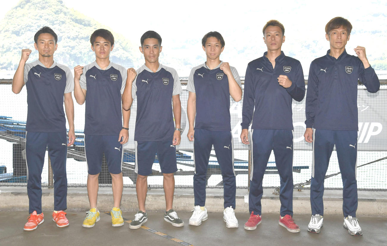 ドリーム戦に出場する、右から池田浩二、磯部誠、毒島誠、菊地孝平、羽野直也、馬場貴也