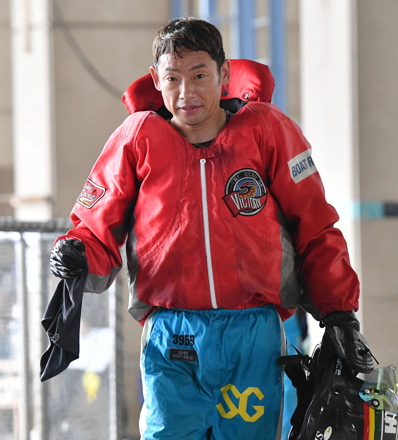 10R準優勝戦、2着で優出を決めた坪井康晴（撮影・岩下翔太）