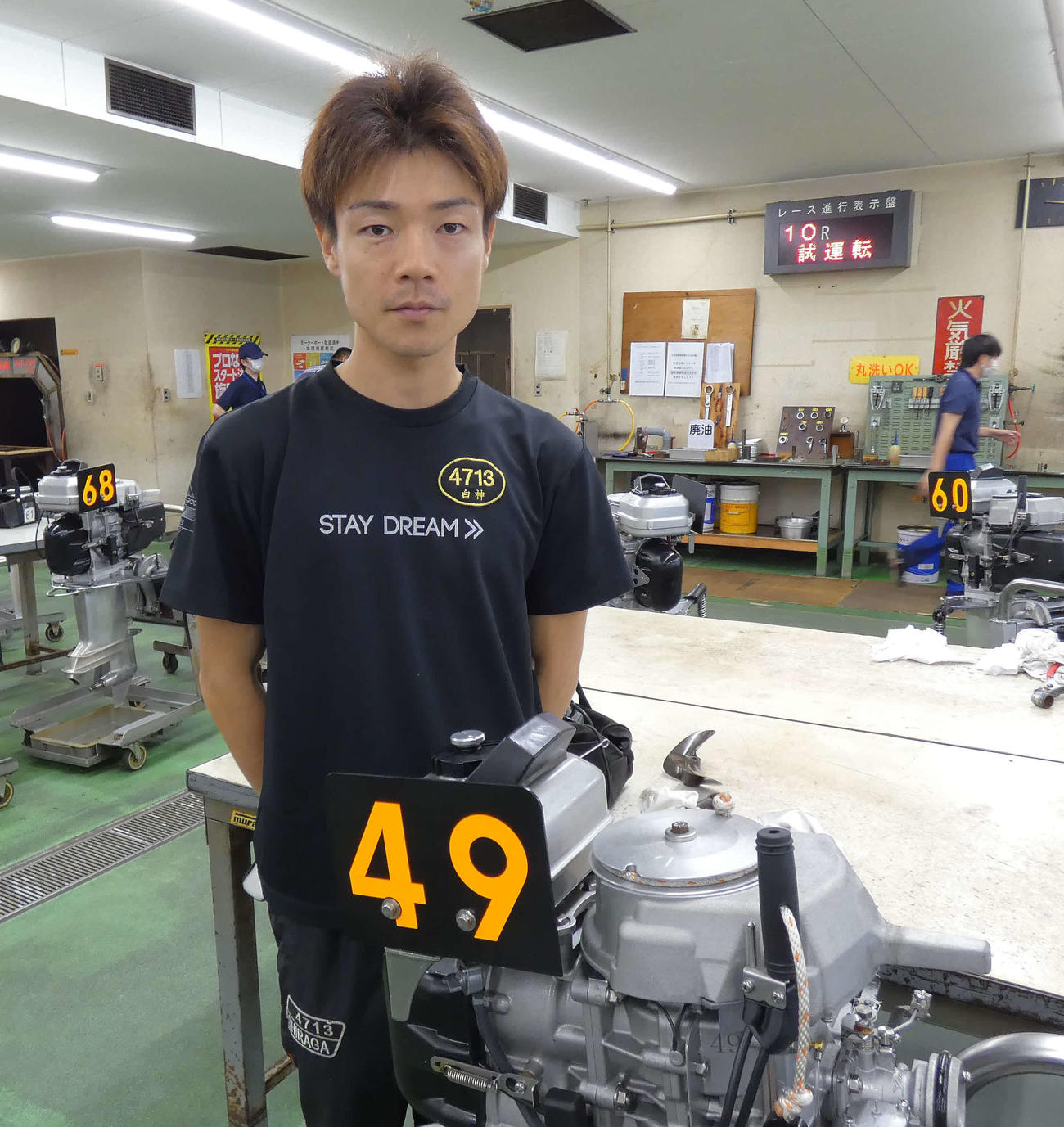白神優が49号機の実戦足を仕上げた。12R優勝戦2枠から優勝を目指す（撮影・前原一樹）