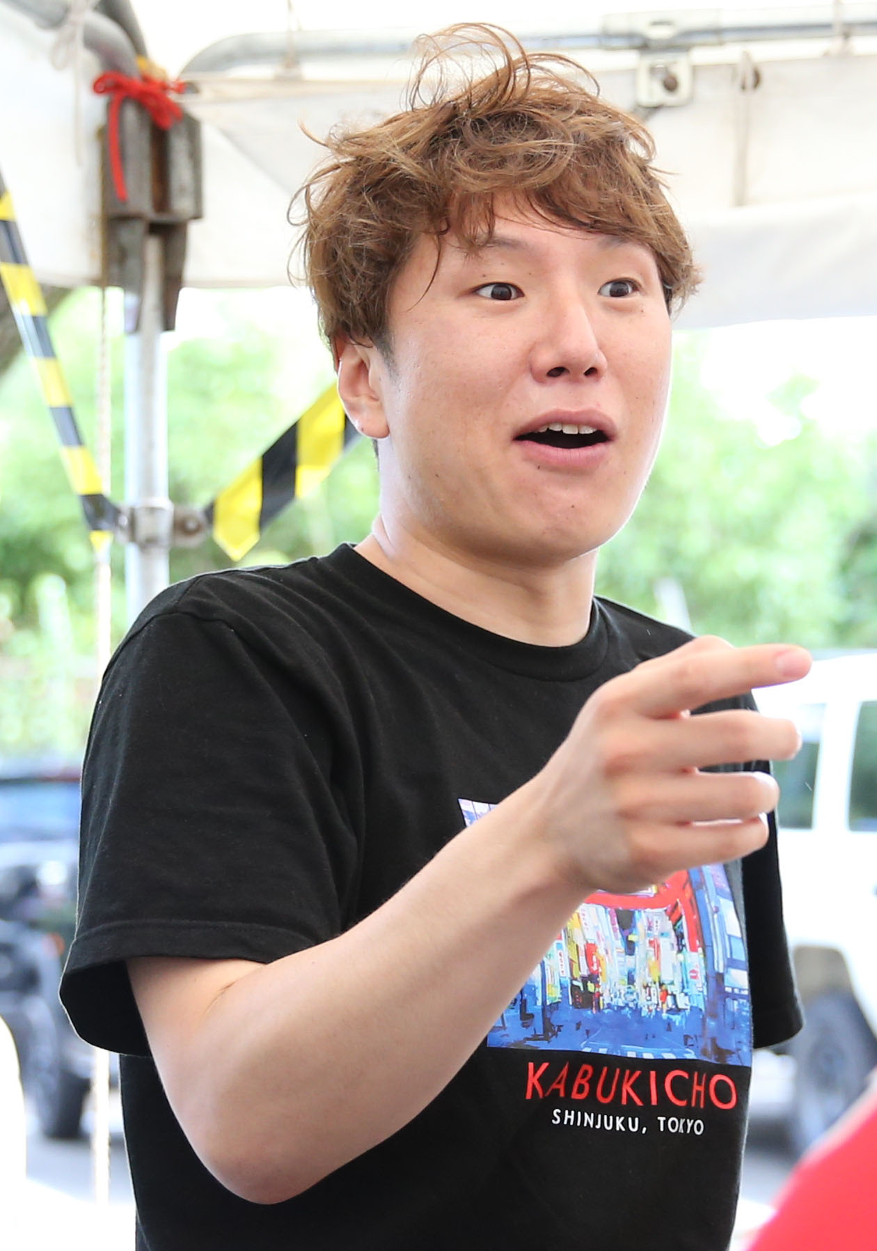 坂井洋を利して地元Vを目指す坂本健太郎（撮影・冨田成美）