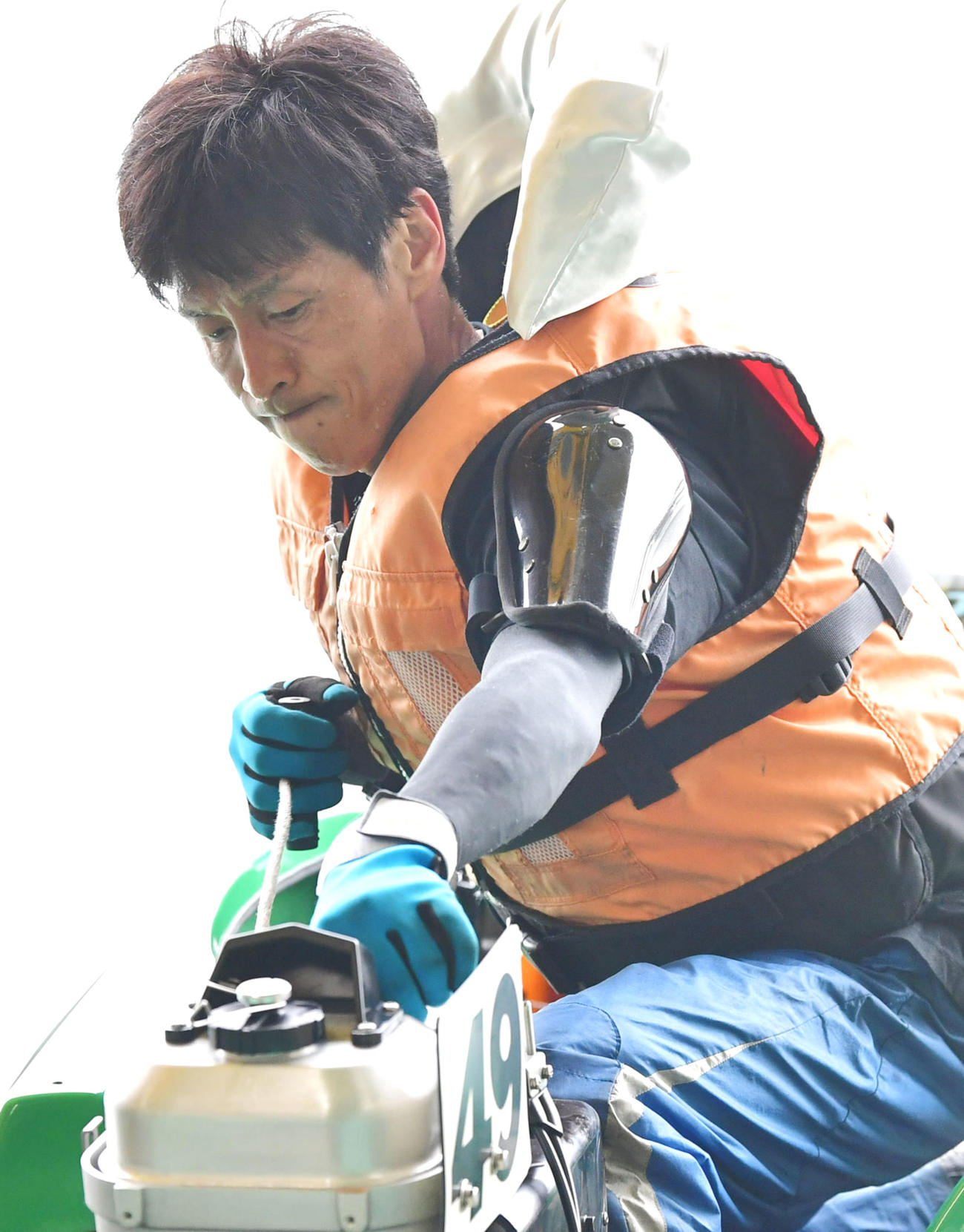 ドリーム戦でイン逃げを狙う池田浩二（撮影・前岡正明）
