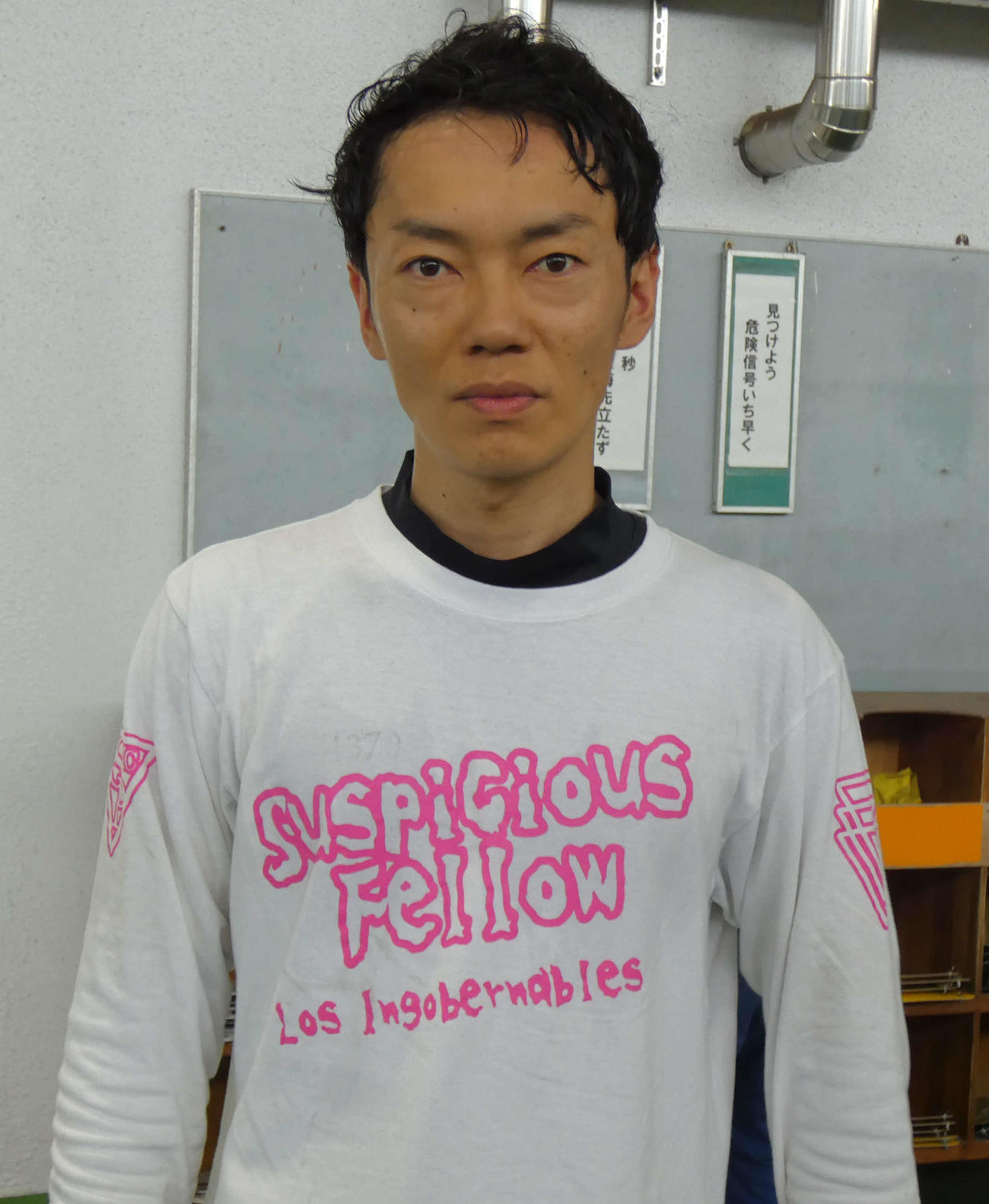 山口達也がエンジンの機力アップに励む（撮影・前原一樹）