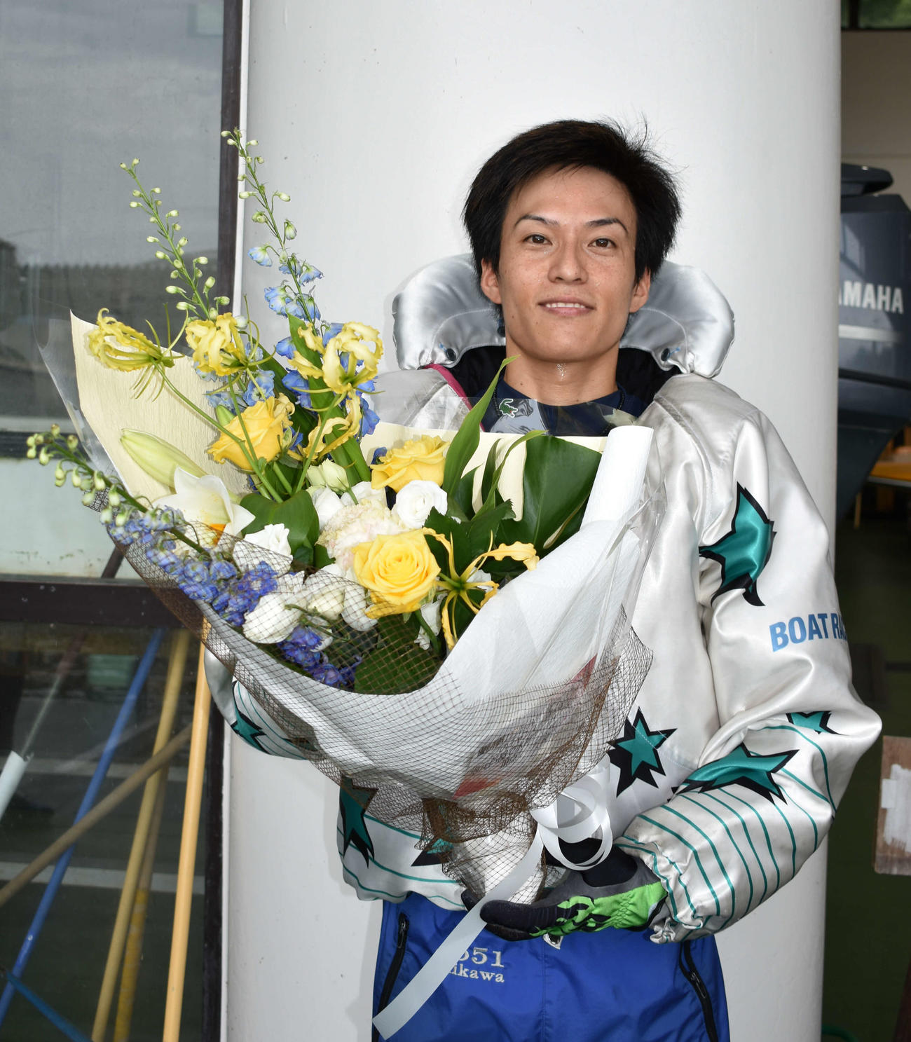 芦屋ボートでデビュー初優勝を飾った三川昂暁（撮影・浦田由紀夫）