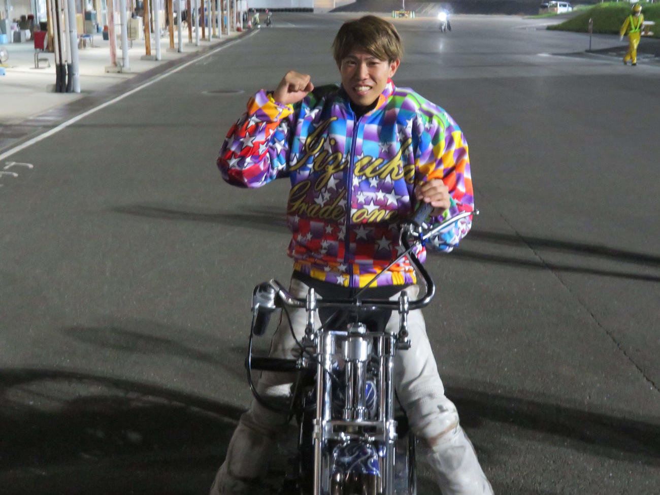 G1初の優出で優勝を飾った地元の若手レーサー長田稚也（撮影・小川将司）