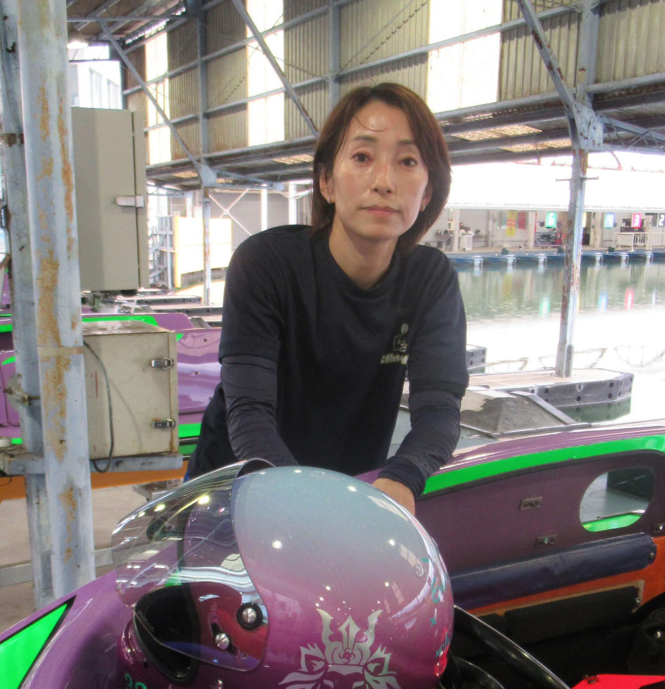 大滝明日香が初日11R1枠でスタンバイする（撮影・奈島宏樹）