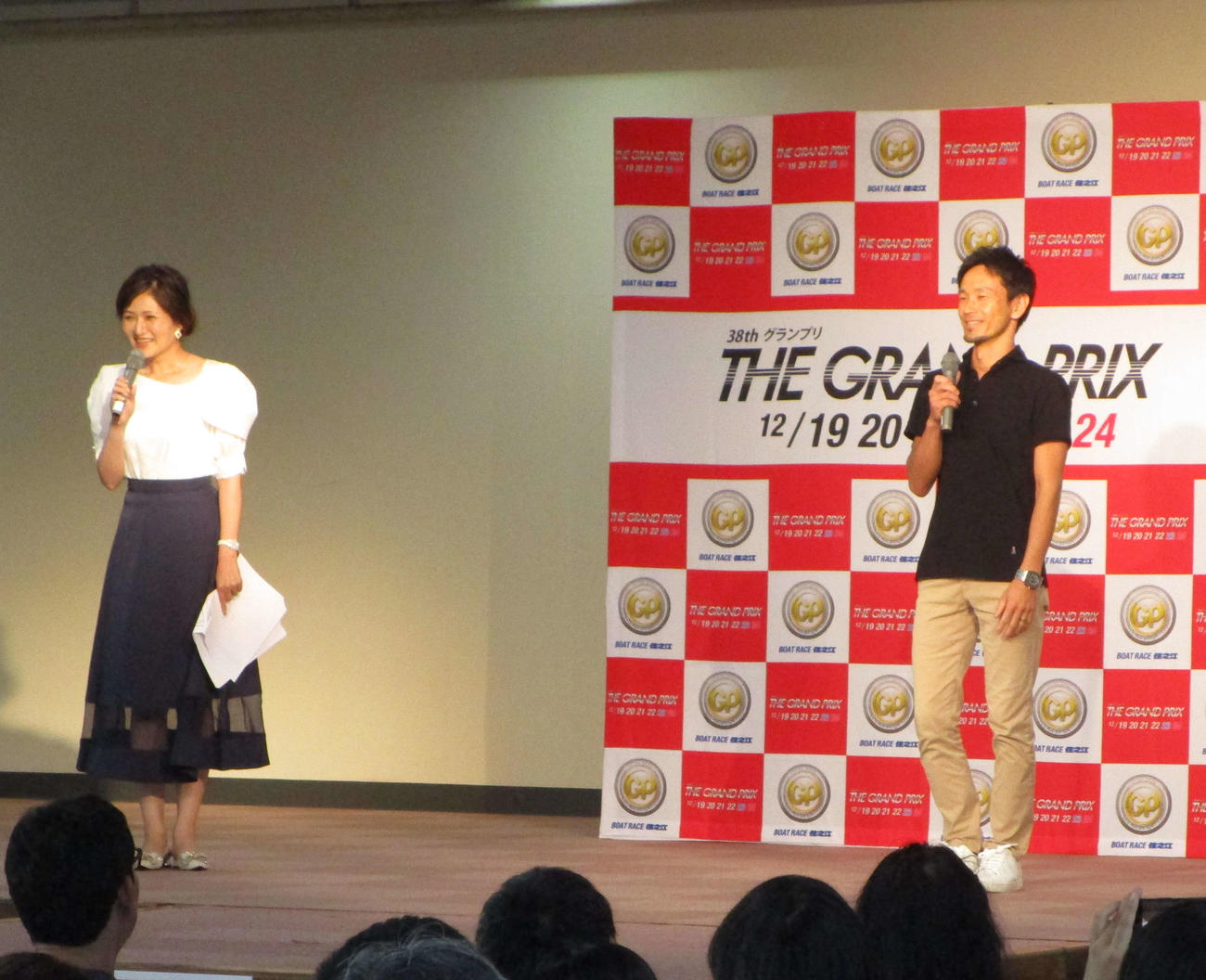 住之江ボートのトークイベントで「グランプリのアレを目指します」と宣言した馬場貴也