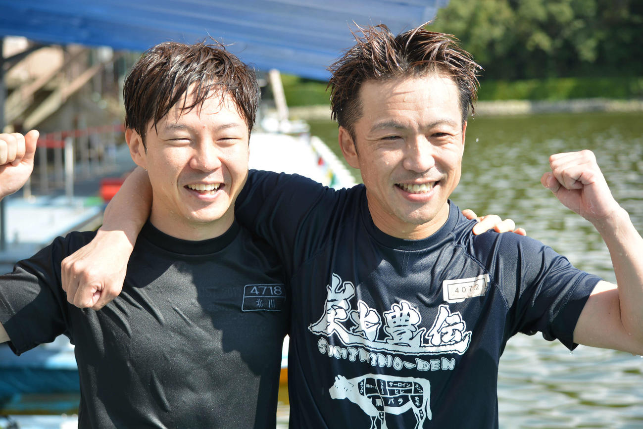 通算1500勝を達成した森永淳（右）とG1初勝利を挙げた北川太一（左）