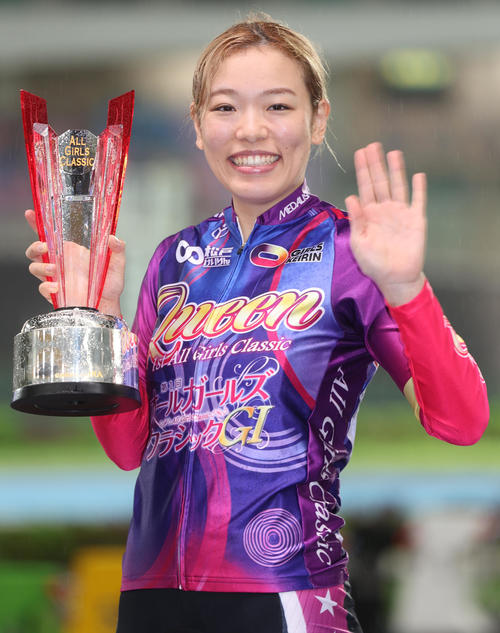 2023年10月4日、オールガールズクラシックを制した佐藤水菜（撮影・野上伸悟）