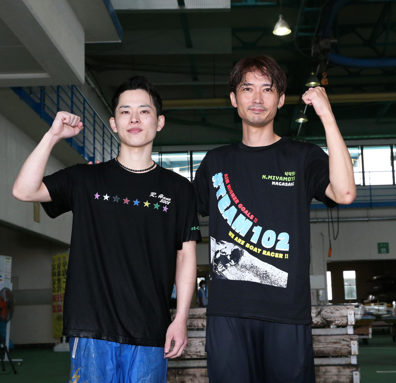 G1初勝利を挙げた羽野諒（左）と宮本夏樹（撮影・冨田成美）