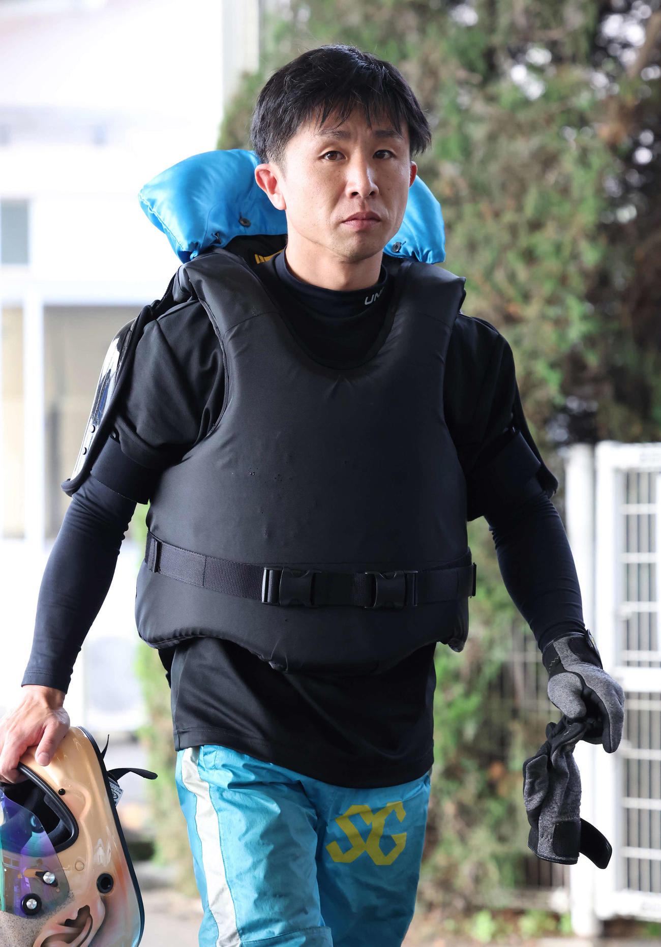 試走を終えた菅章哉（撮影・丹羽敏通）