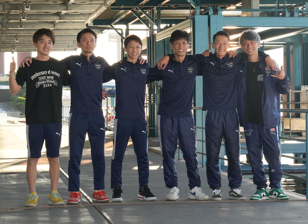 初日ドリーム戦に出場する（左から）羽野直也、馬場貴也、毒島誠、池田浩二、茅原悠紀、峰竜太