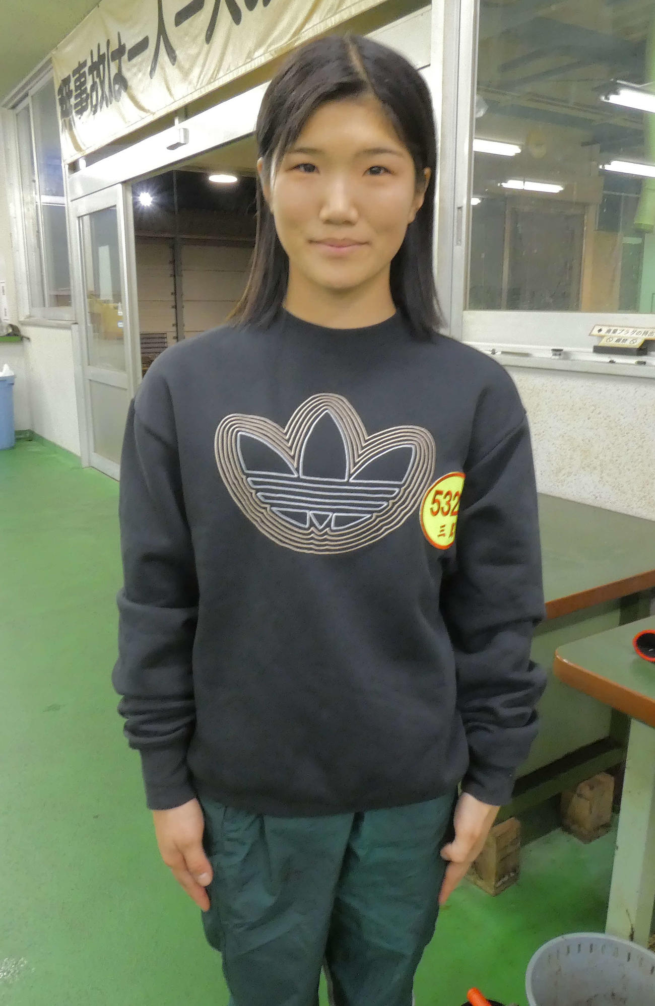 今節がデビュー戦の三嶌さらら。技術をいっぱい磨き、1つでもいい着を取る！（撮影・前原一樹）