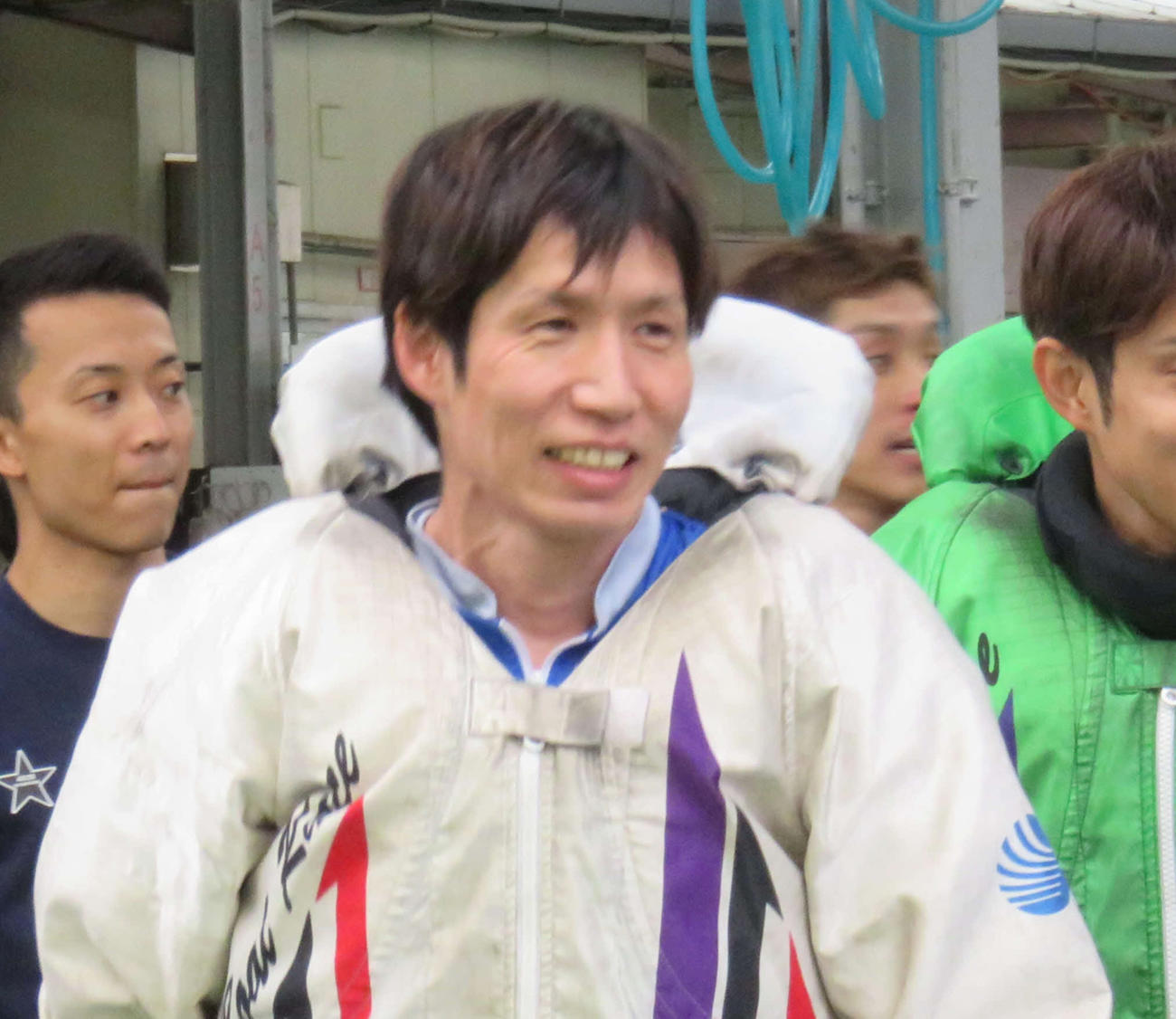 3日目の2回乗りを連勝した山田哲也は、笑顔で引き揚げてきた