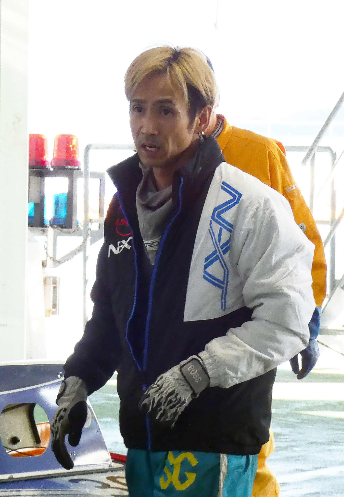 重成一人が調整を急ぐ（撮影・前原一樹）