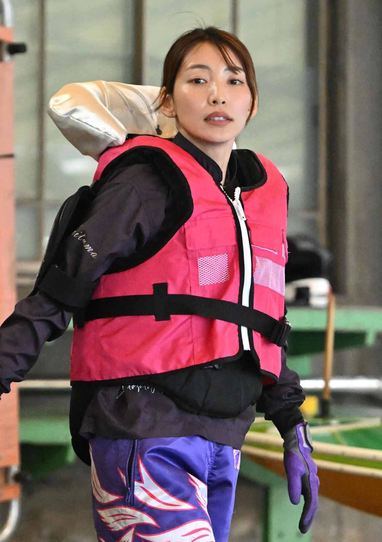 土屋南は準優11R4枠にスタンバイ。的確にさばき優出を目指す（撮影・石井愛子）