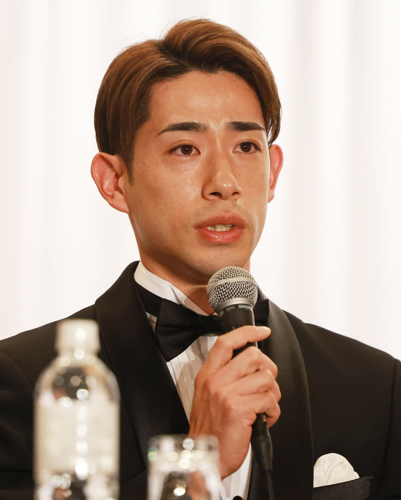 KEIRINグランプリ2023の会見を行う新山響平（撮影・野上伸悟）