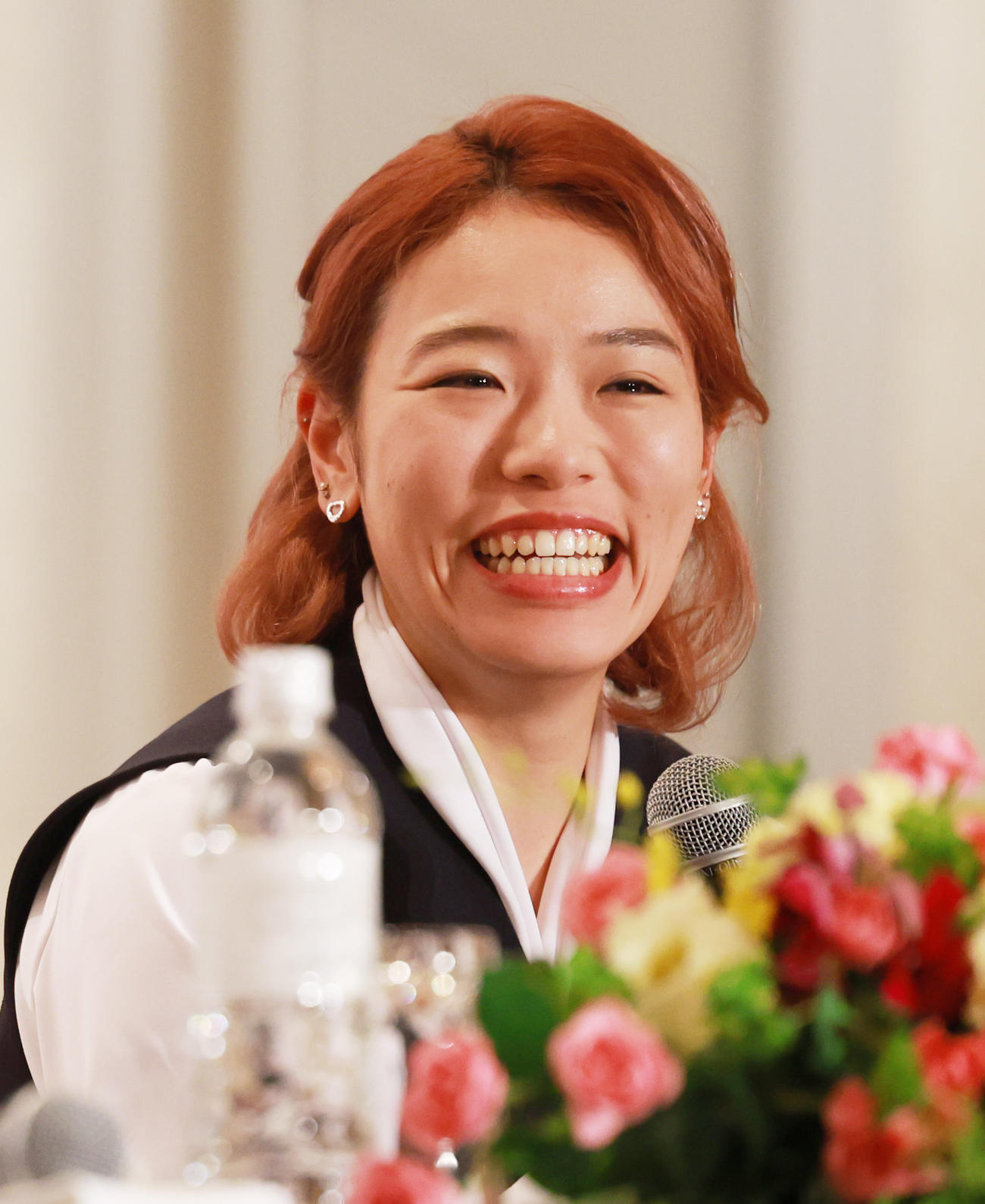 ガールズグランプリ2023の会見を行う佐藤水菜（撮影・野上伸悟）