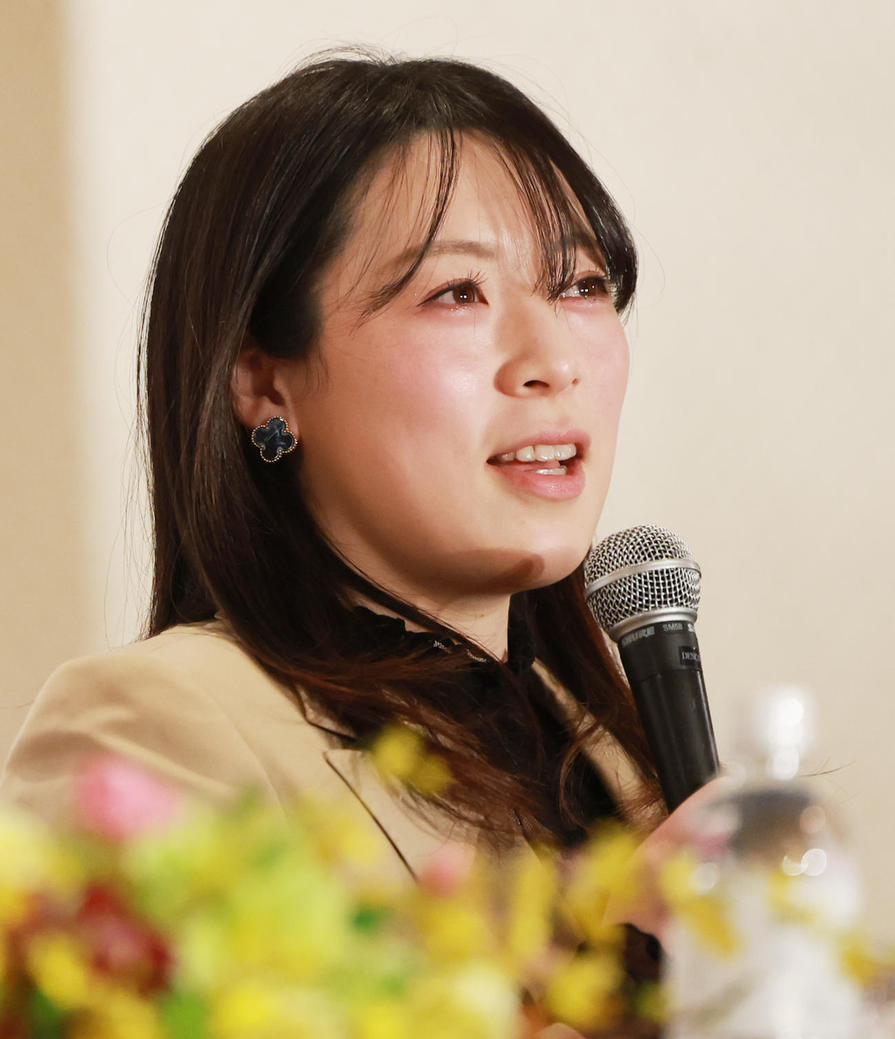 ガールズグランプリ2023の会見を行う児玉碧衣（撮影・野上伸悟）
