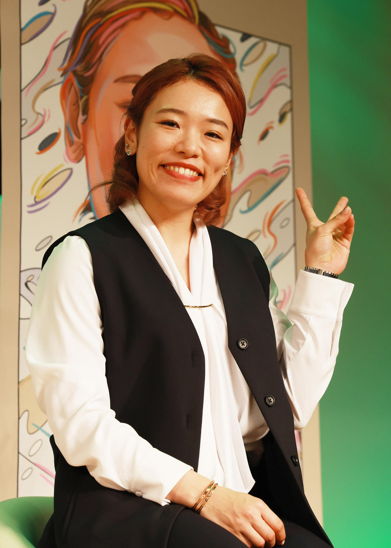 ガールズグランプリ2023の前夜祭に登場した佐藤水菜（撮影・野上伸悟）