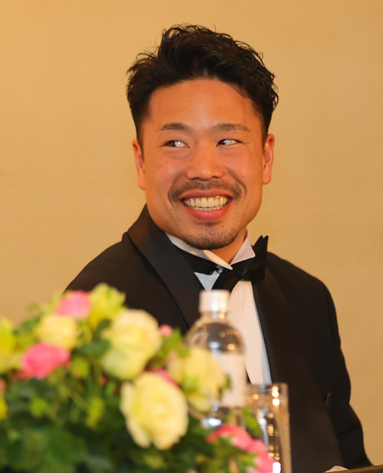 KEIRINグランプリ2023の会見を行う古性優作（撮影・野上伸悟）