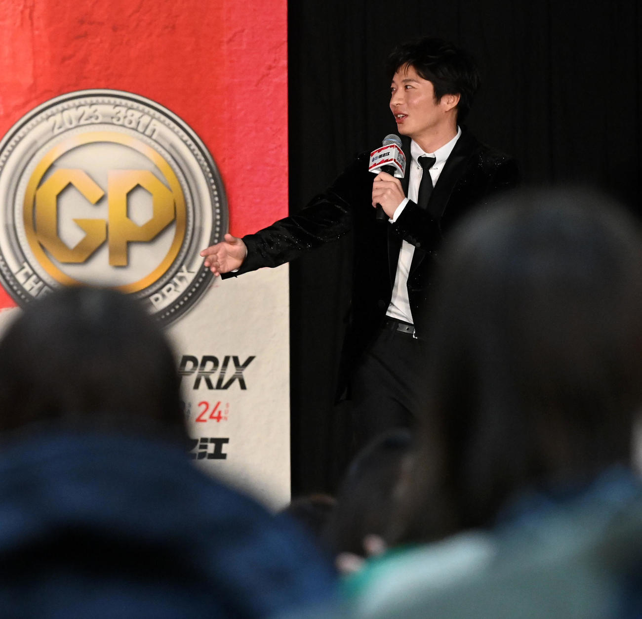 第38回グランプリ4日目　トークステージを行った俳優の田中圭（撮影・前岡正明）