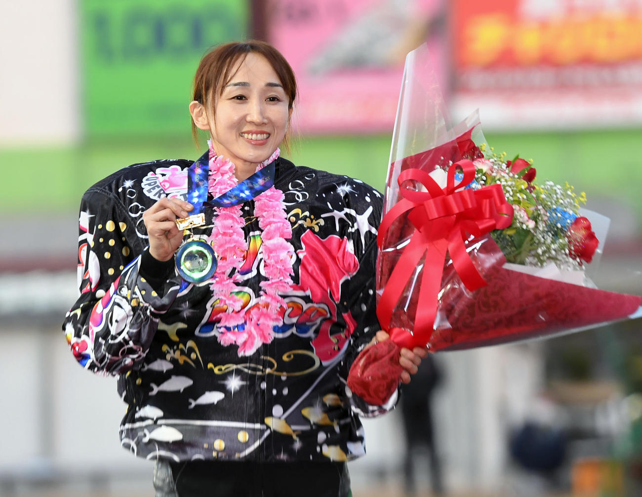 SSガールズ王座決定戦で1着の藤本梨恵（撮影・柴田隆二）