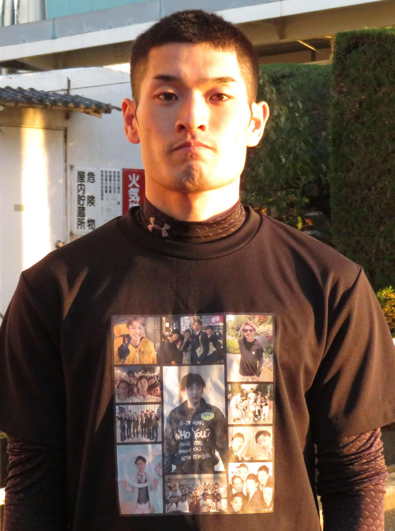 昨年に交通事故で亡くなった木村颯さんのTシャツを着て戦う倉田茂将