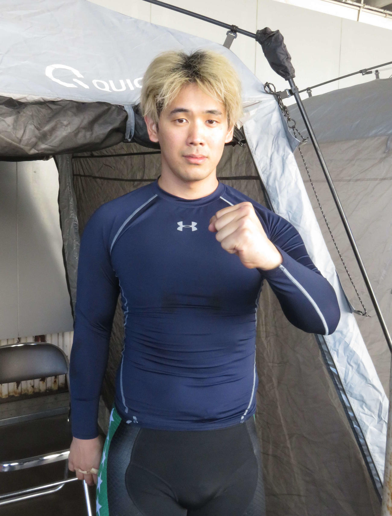 ハンドルを替えて感触良好の松本京太