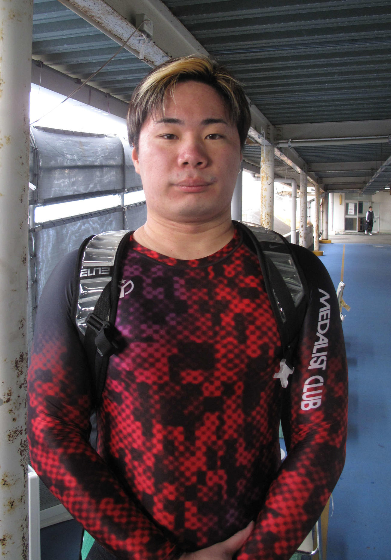 シューズの交換で好感触の中岡海が準決突破を目指す（撮影：和田年弘）
