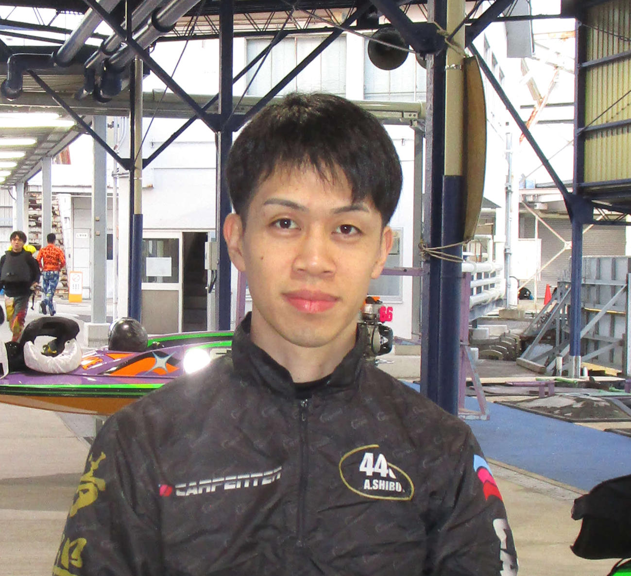 複勝率トップの16号機を駆り、準優1枠をものにした渋谷明憲（撮影・安井雅彦）