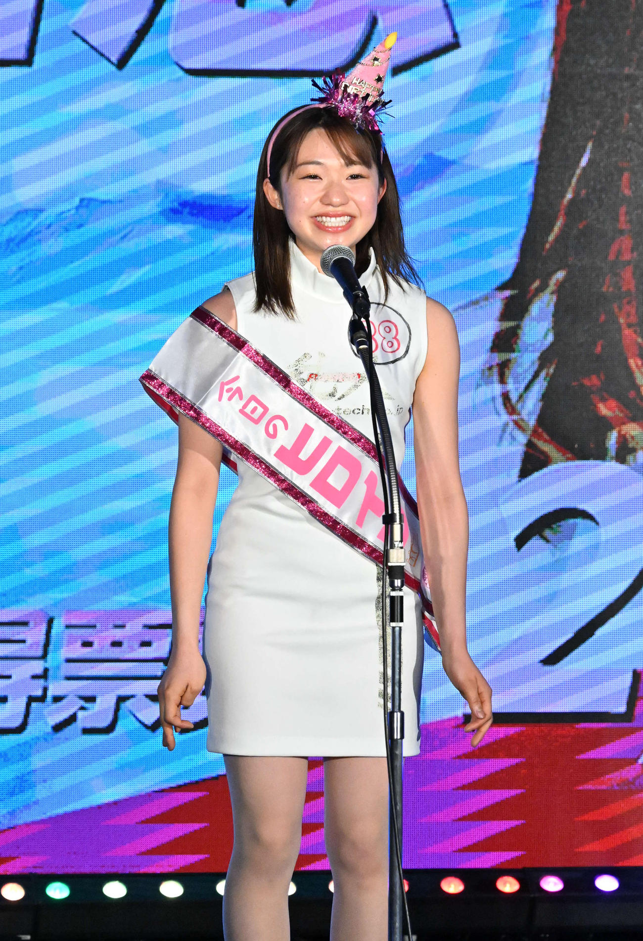 ファン投票ミス38位に選ばれた柴田百恵（撮影・石井愛子）