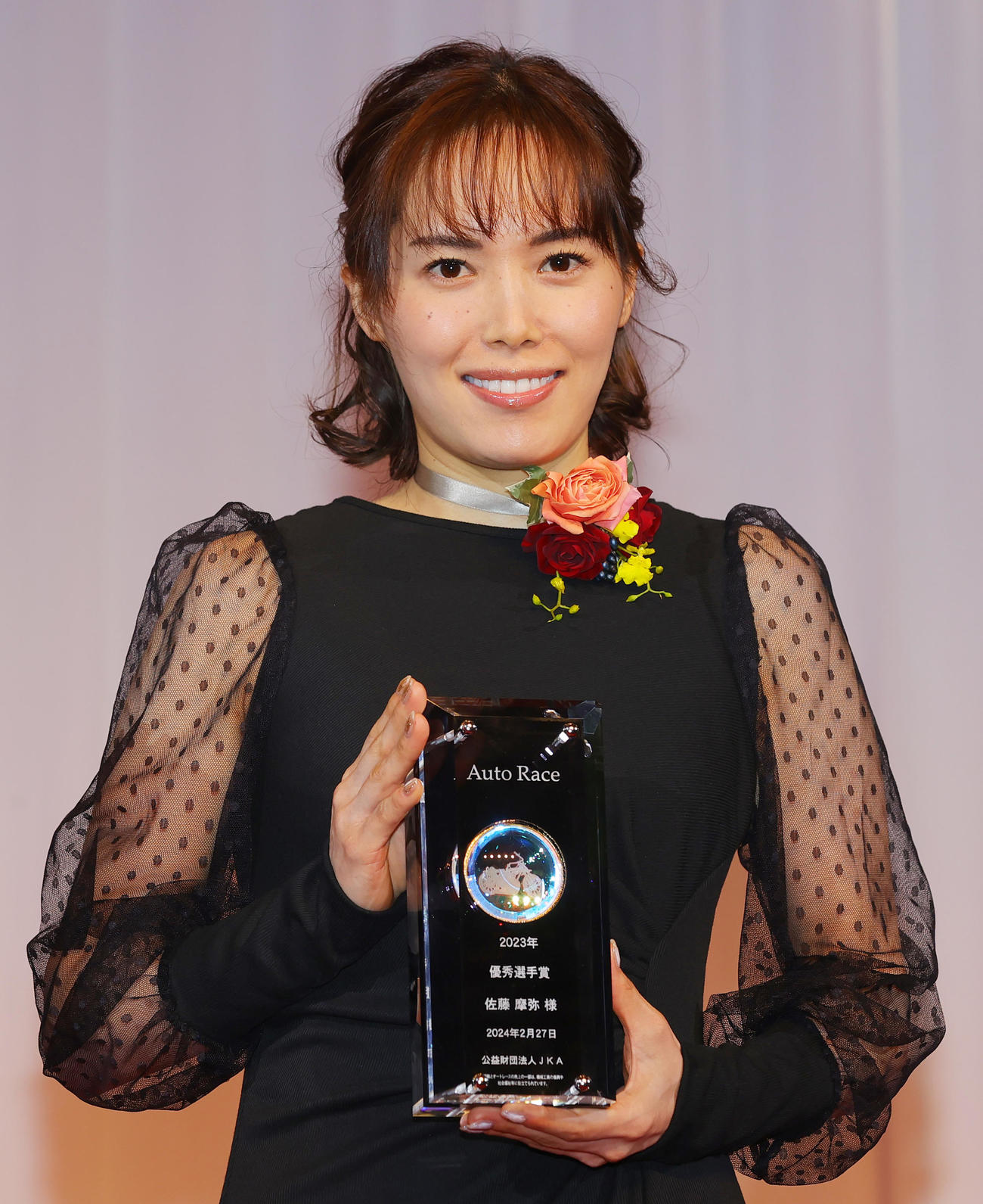 優秀選手賞の佐藤摩弥（撮影・野上伸悟）