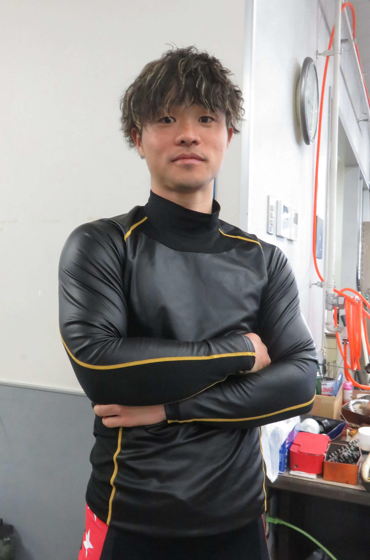 京王閣競輪　初日特選12Rへ意気込む道場晃規（撮影・野島成浩）