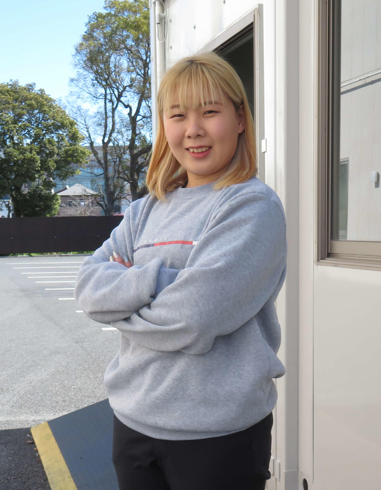 落車明けでも元気な東美月（撮影・栗田文人）