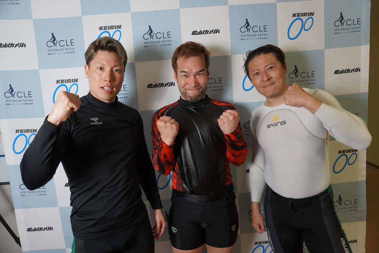 A級決勝11Rは久樹克門（左）が地元の宇根秀俊（中）守谷陽介を連れてライン決着を目指す