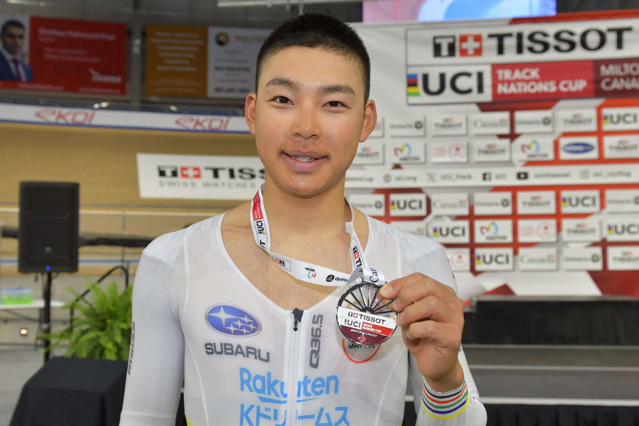 男子エリミネーションで銀メダルを獲得した今村駿介（提供：日本自転車競技連盟）