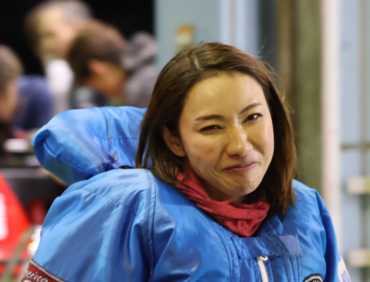 準優10R、2Mで逆転を許して2着に敗れた魚谷香織は悔しそうな表情で上がってきた