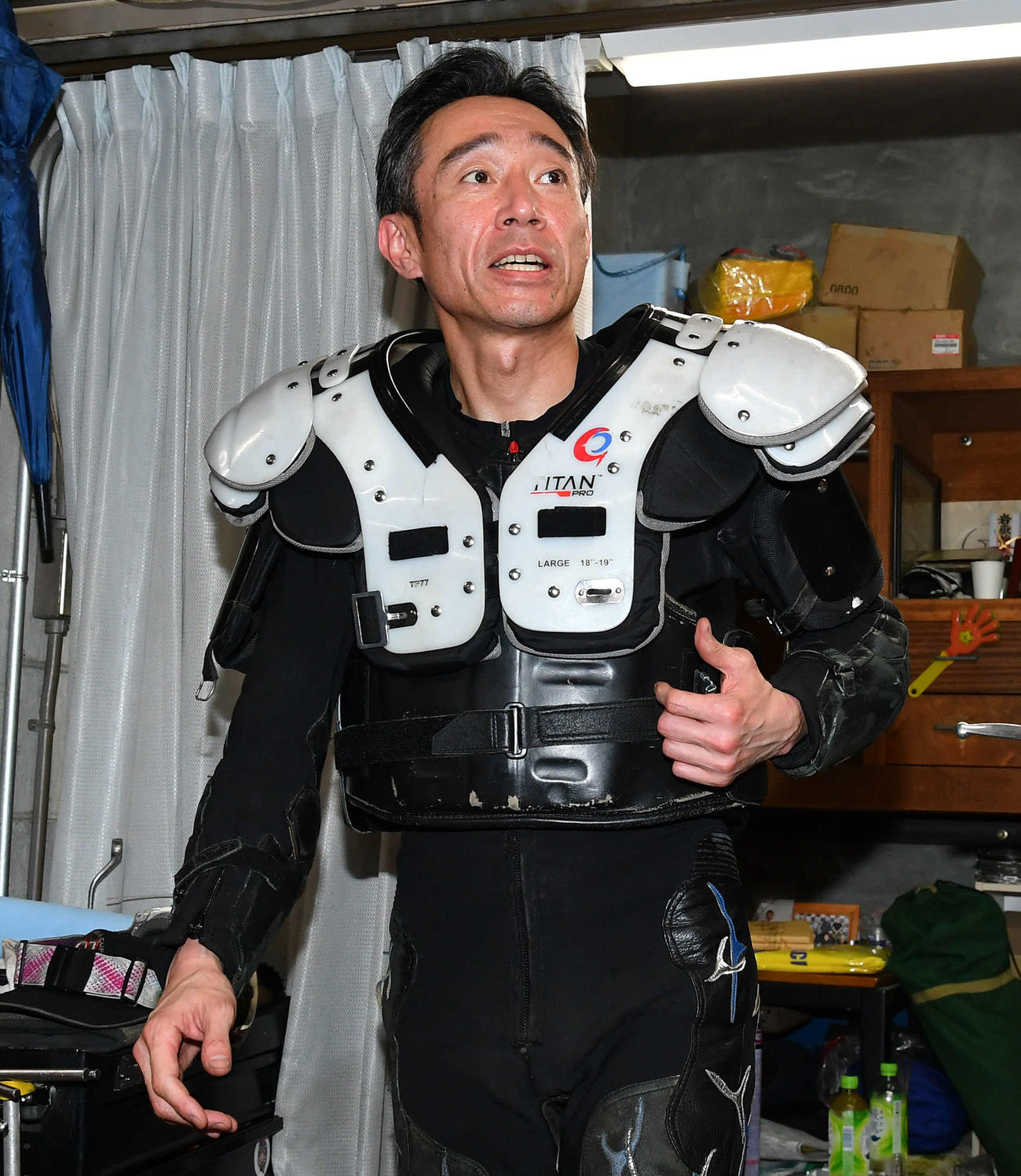 SGオールスター・オートレース3日目　4R、勝利した永井大介（撮影・岩下翔太）