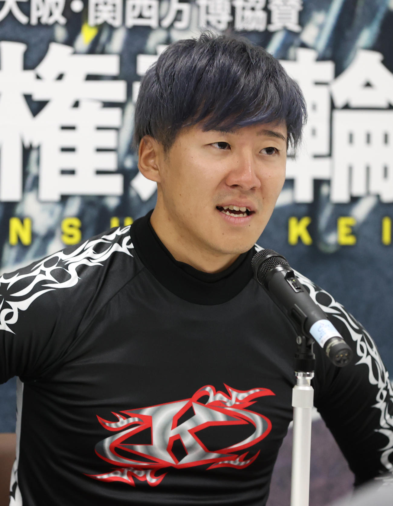 S級特選予選11Rで3着の真杉匠は会見する（撮影・柴田隆二）